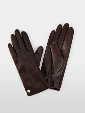 Deep Wood Faux Fur Gloves