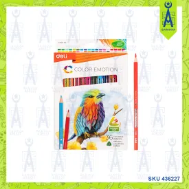 DELI C00230 COLOR EMOTION COLORED PENCILS 36'S BOX