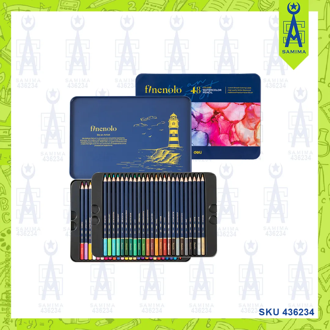 DELI C129-48 FINENOLO WATERCOLOR PENCILS 48'S/ TIN