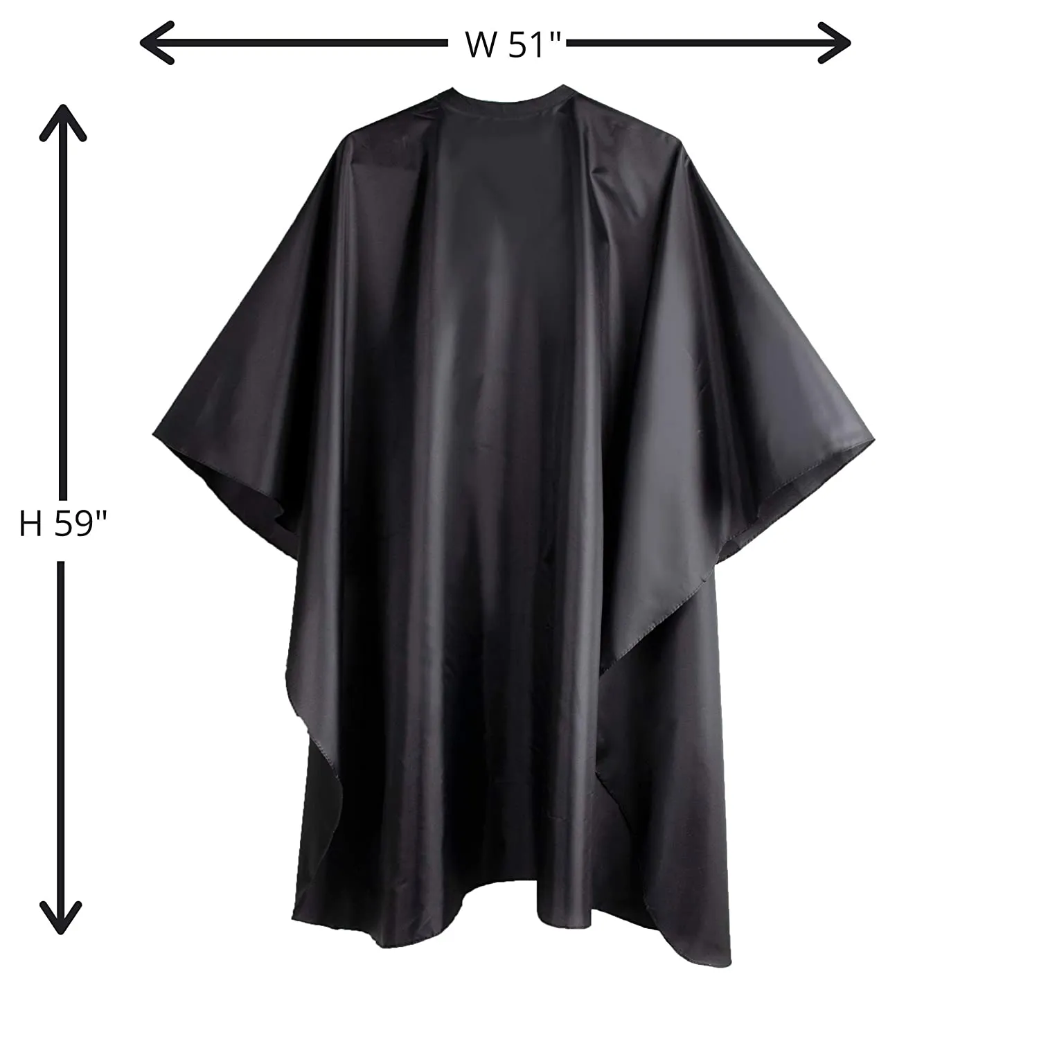 DELKINZ Barber Cape Large Size with Adjustable Snap Closure waterproof Hair Cutting Salon Cape for men, women and kids- Perfect for Hairstylists - Black