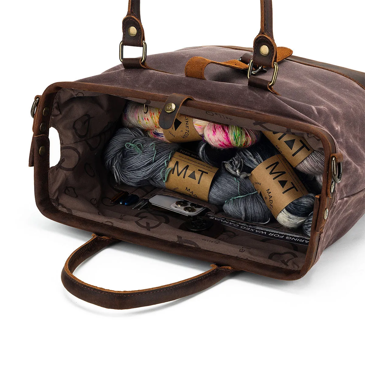 della Q Maker's Canvas Satchel - Cocoa