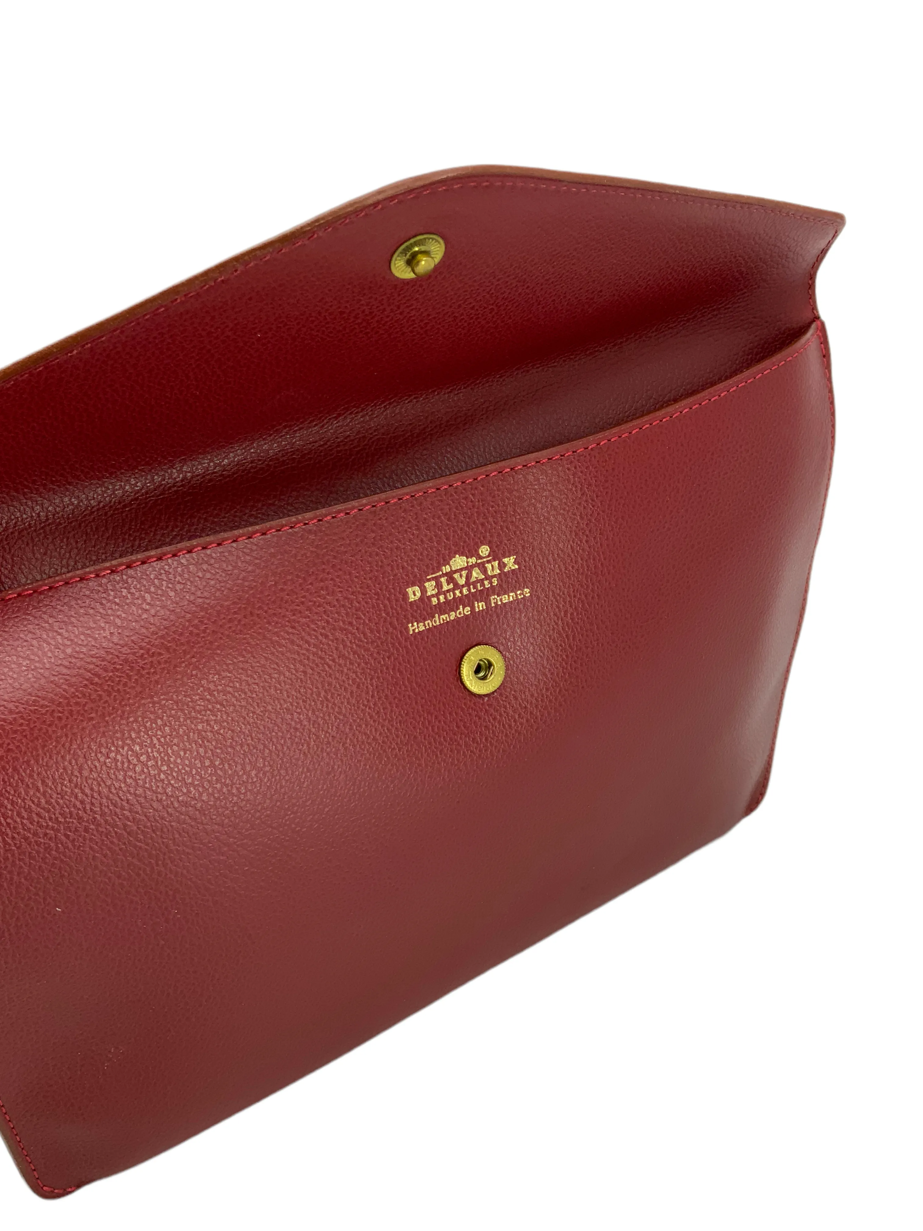 Delvaux Leather Envelope Clutch