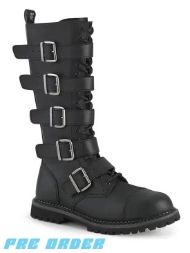 DEMONIA RIOT-18BK - BLACK VEGAN LEATHER ✰ PRE ORDER ✰