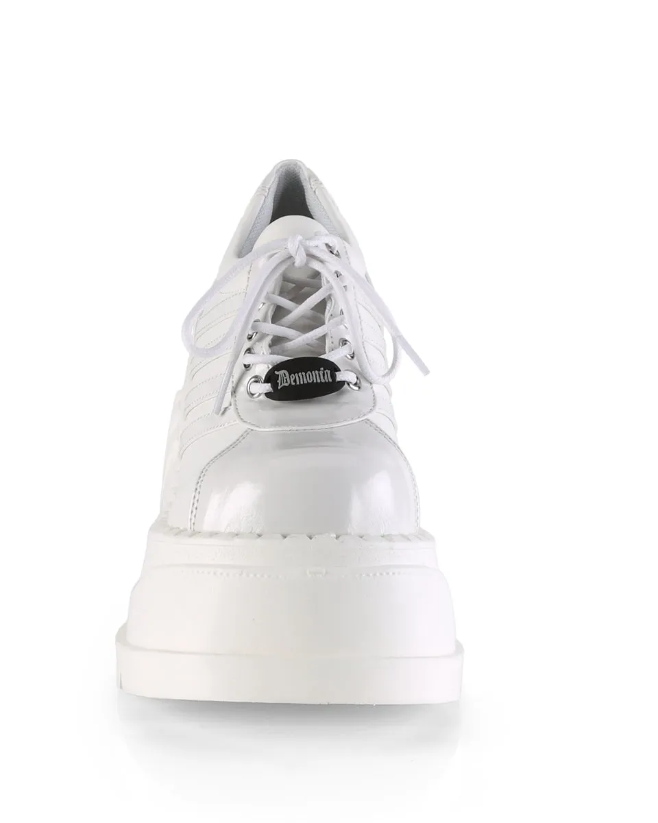 Demonia White Stomp Oxford Platforms