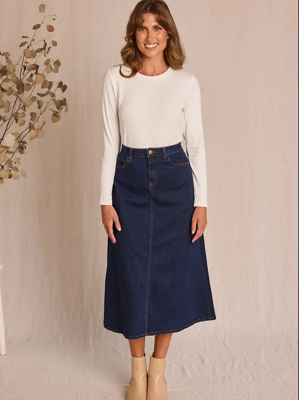 Denim A-Line Skirt