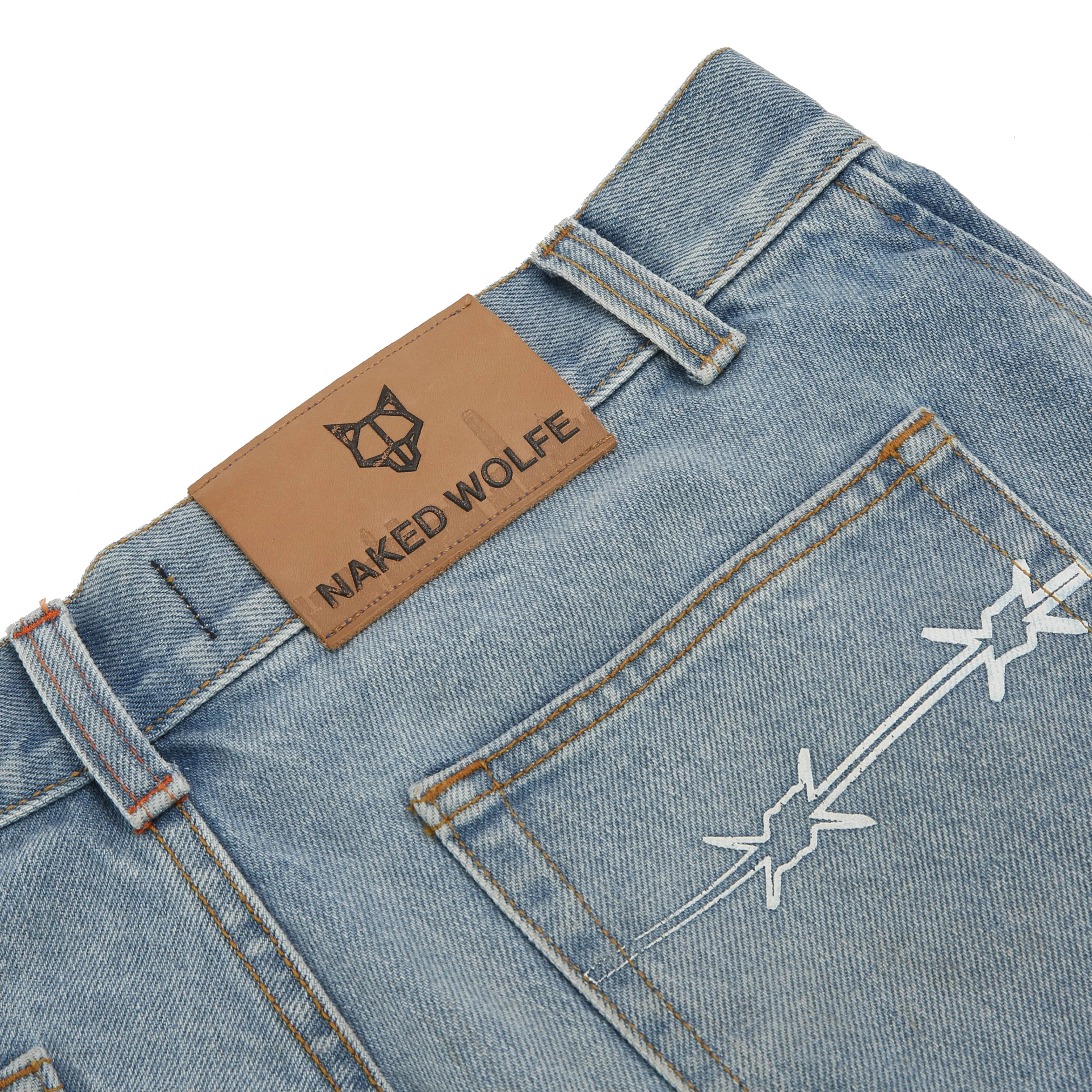 Denim Cargo Shorts Light Blue