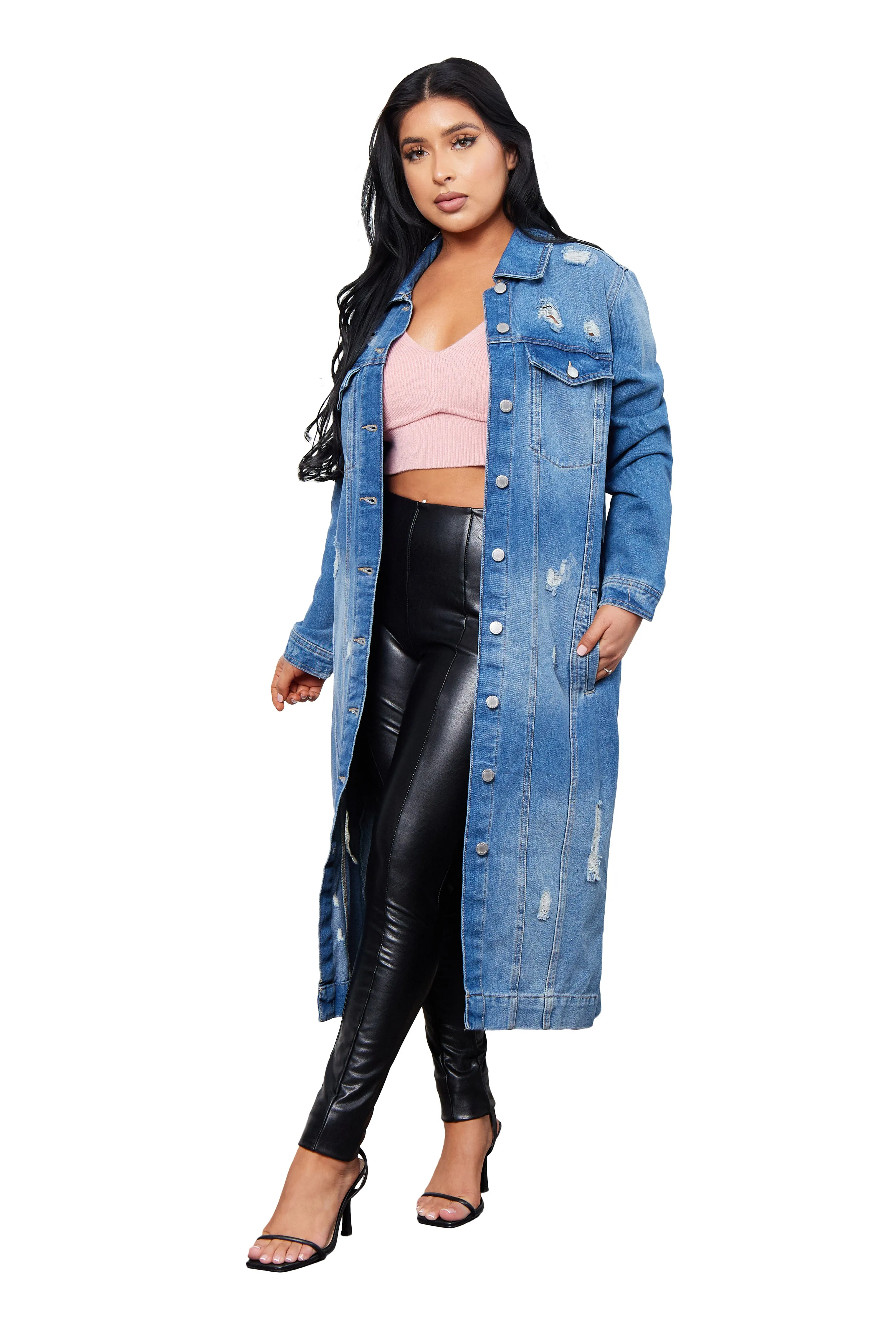 Denim Destructed Duster