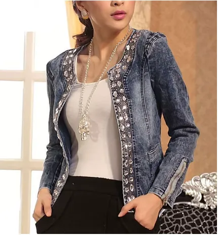 Denim Jacket with Sequins