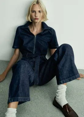 Denim jumpsuit belt - Open Blue