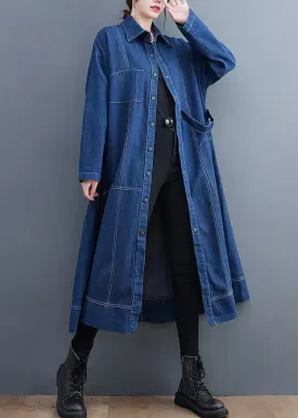 Denim Long Trench Coat