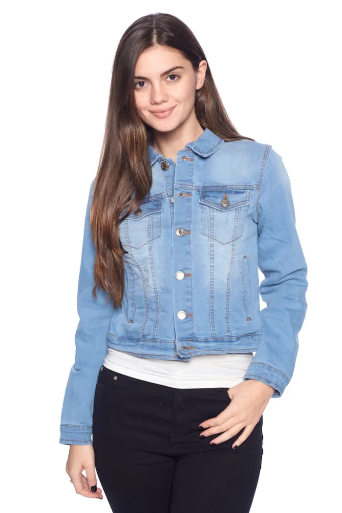 Denim stretch jackets solid washed