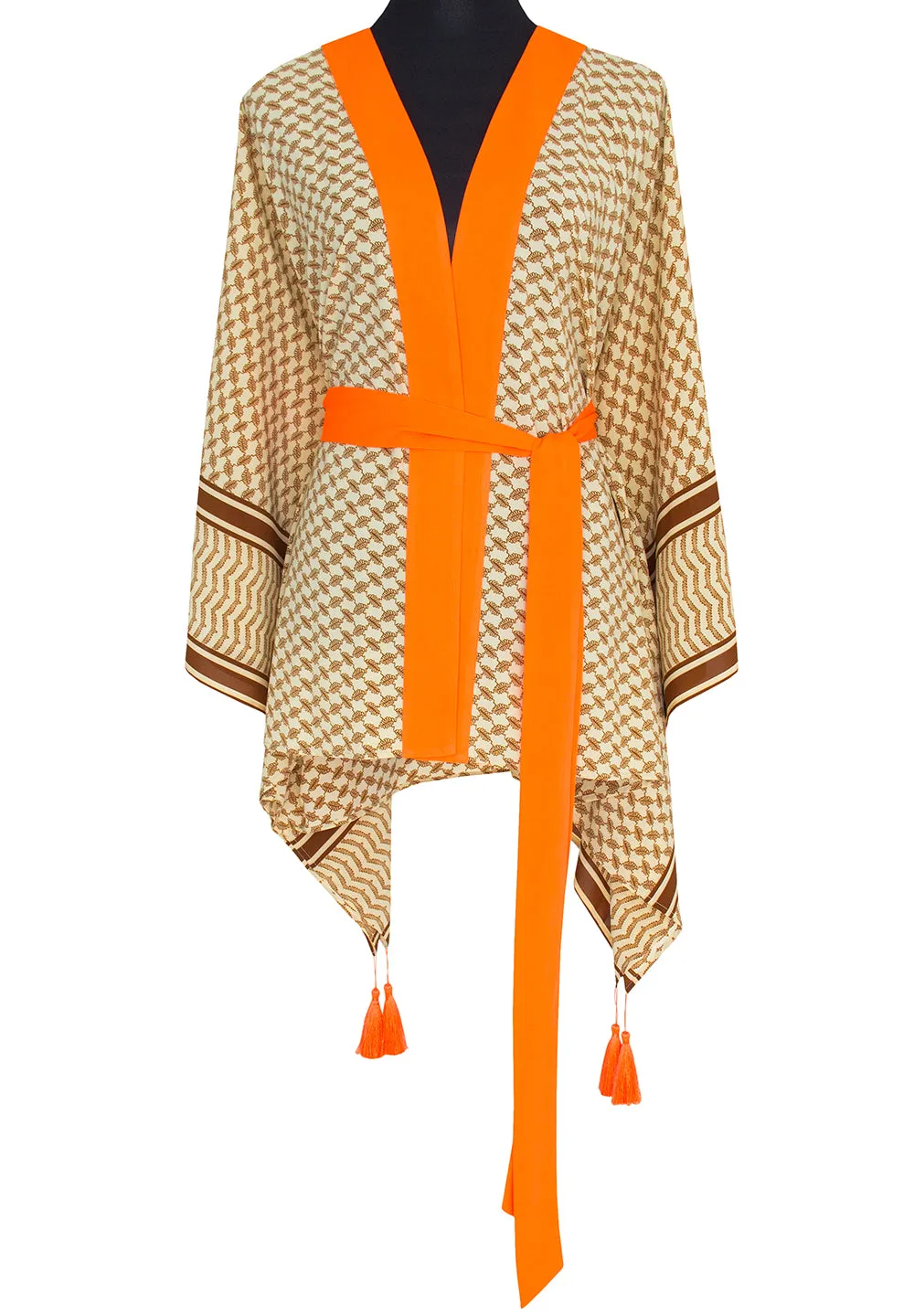 Desert - Sand Kimono Skull (Neon Orange)