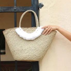 Designer Hand-Made Brunna Muma Roman Tassel Straw Bag