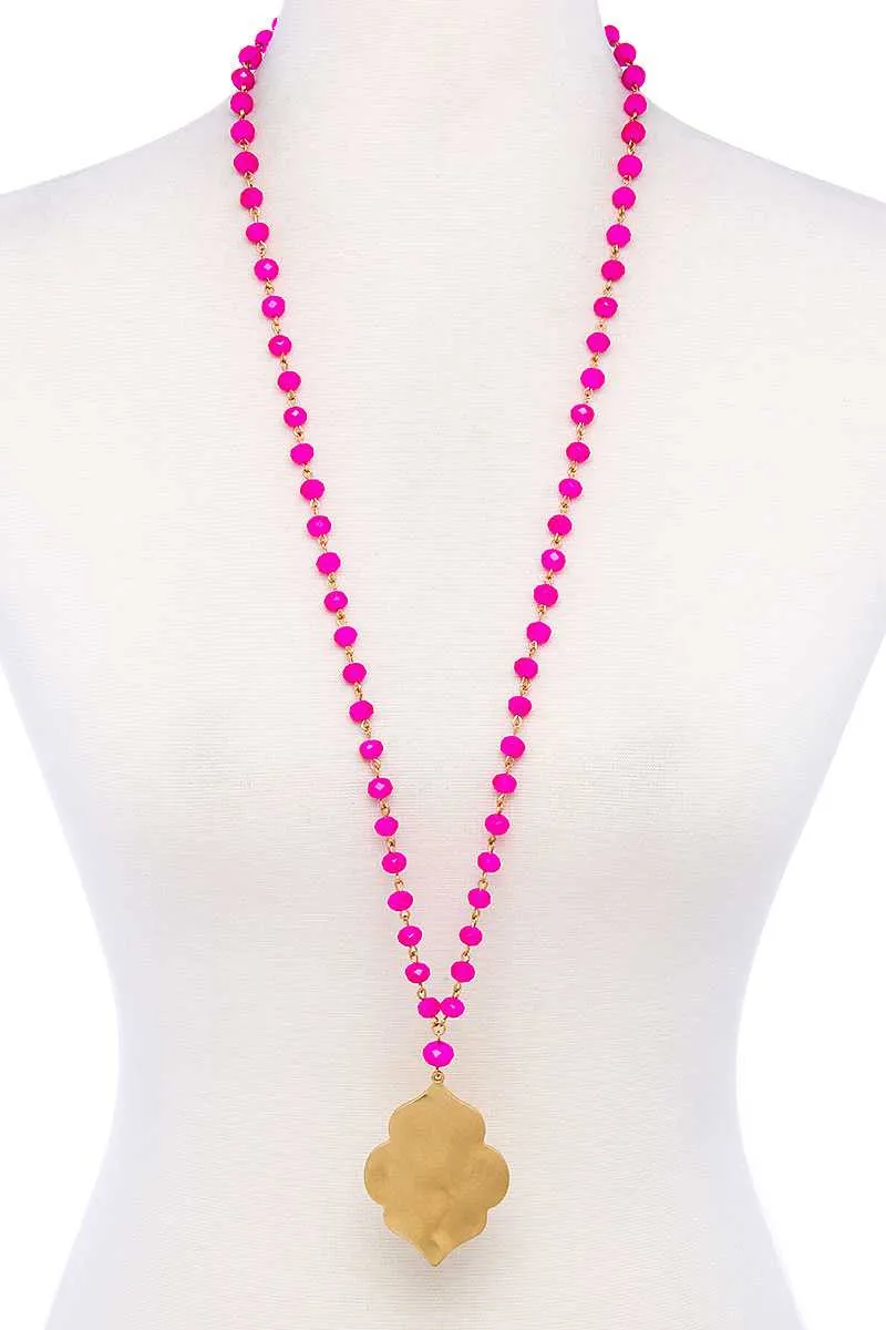 Designer Multi Bead Pendant Necklace