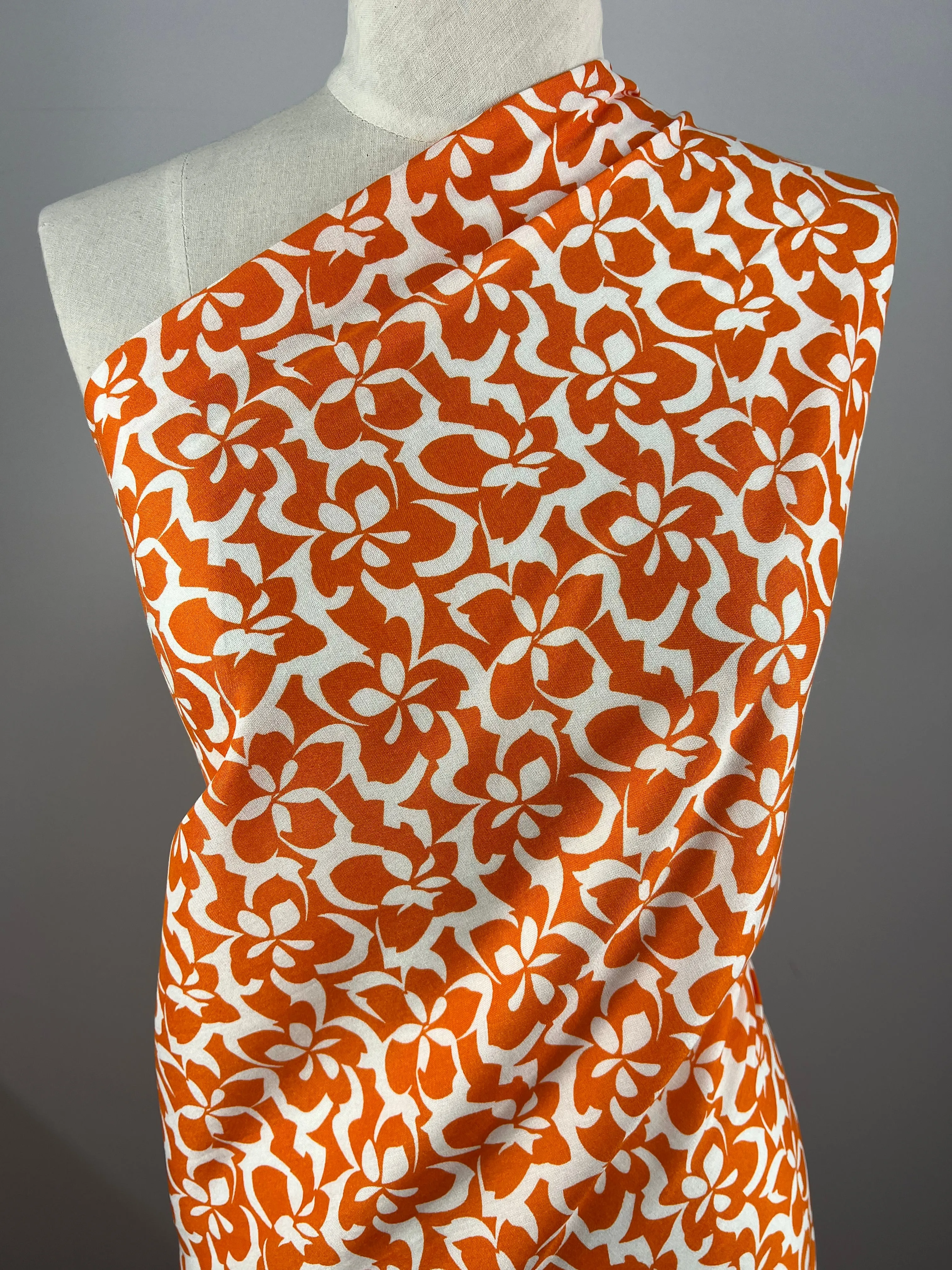 Designer Rayon - Orange Tiger - 140cm