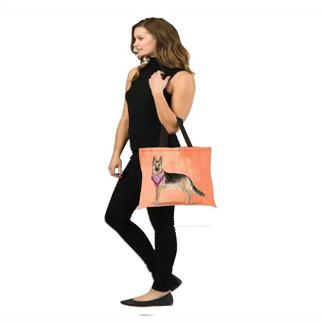 Designer Tote Bag With Zip Beach Gym Travel Bags -  Cute Dog