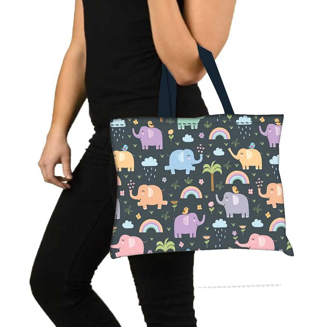 Designer Tote Bag With Zip Beach Gym Travel Bags -  Elephant