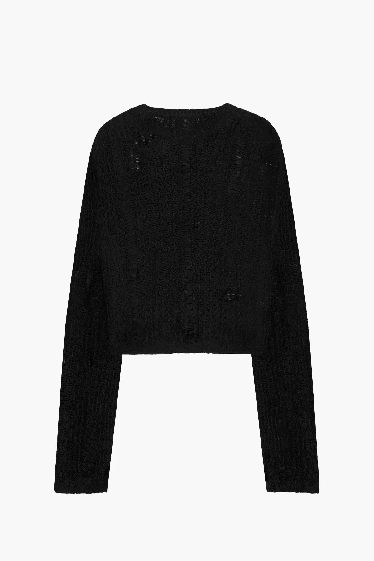 Destroyed Cropped Nero Jumper | Black