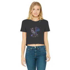 Deviant Dungeon Lurker Classic Women's Cropped Raw Edge T-Shirt