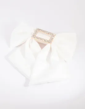 Diamante Rectangular Bow Clip