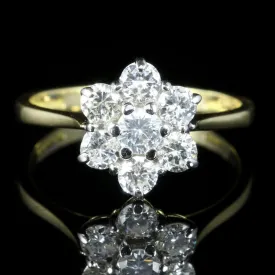 Diamond Flower Ring Engagement Ring 18Ct Gold