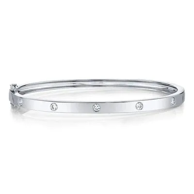 Diamond Inlay Hinge Bangle