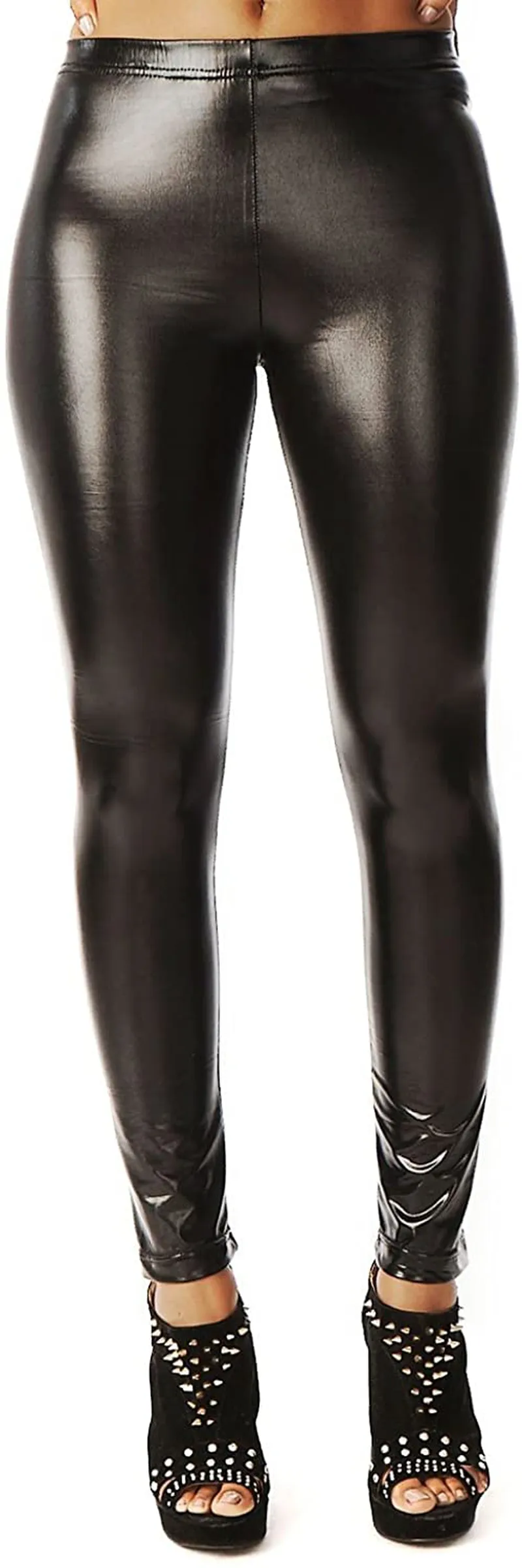 Diamond keep it Liquid Wet Look Shiny Metallic Stretch Leggings