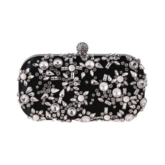 Diamond Rhinestone Beaded Wedding Clutch Purse Luxury Handbag