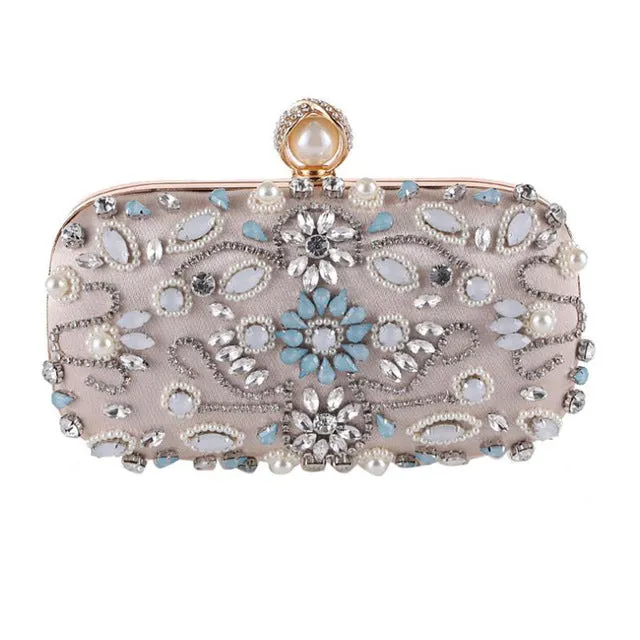 Diamond Rhinestone Beaded Wedding Clutch Purse Luxury Handbag