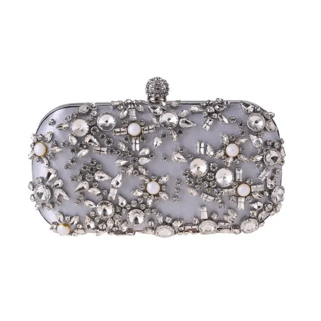 Diamond Rhinestone Beaded Wedding Clutch Purse Luxury Handbag