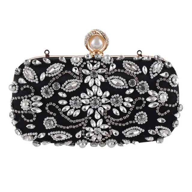 Diamond Rhinestone Beaded Wedding Clutch Purse Luxury Handbag