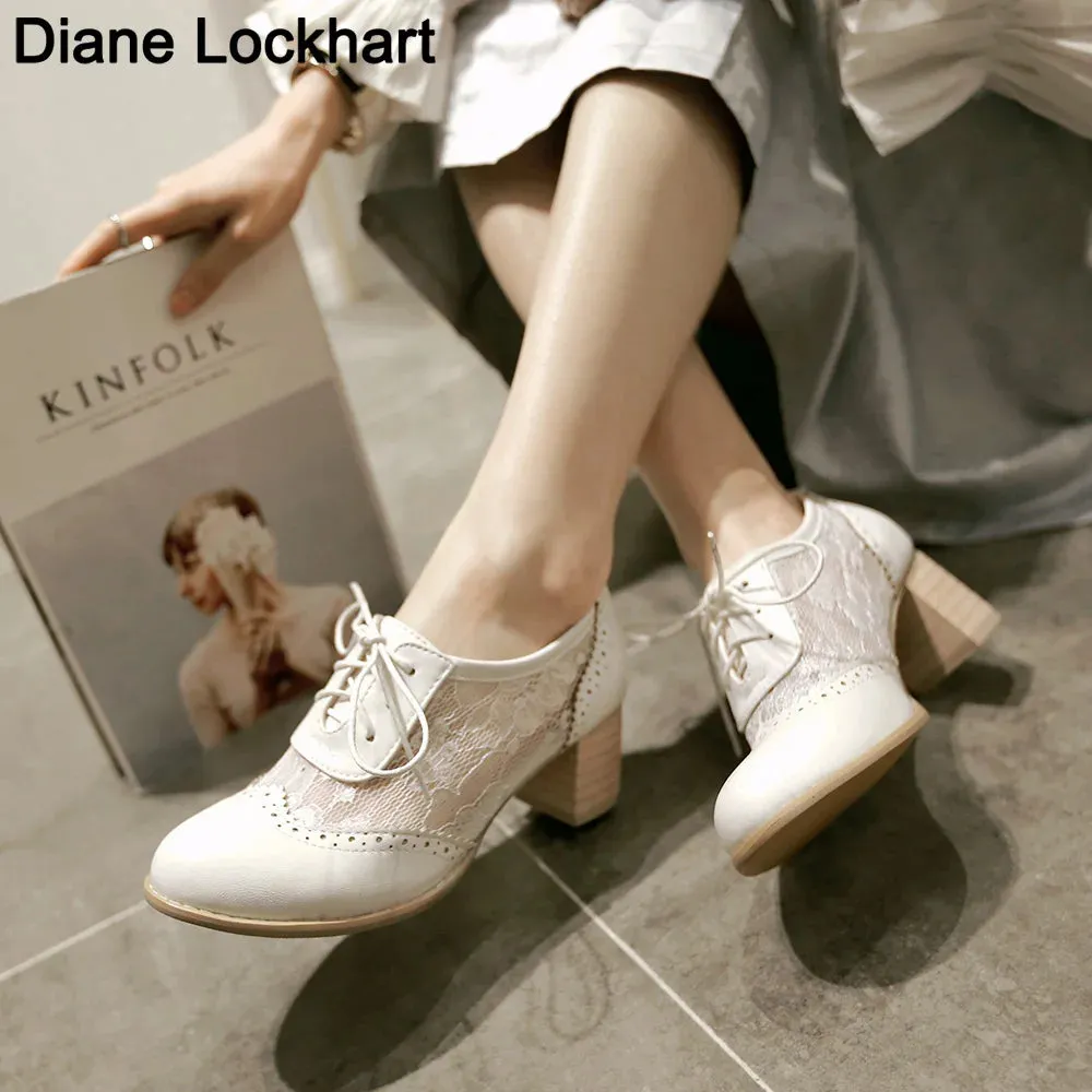 DIANE LOCKHART Oxford Lace Mesh Shoes