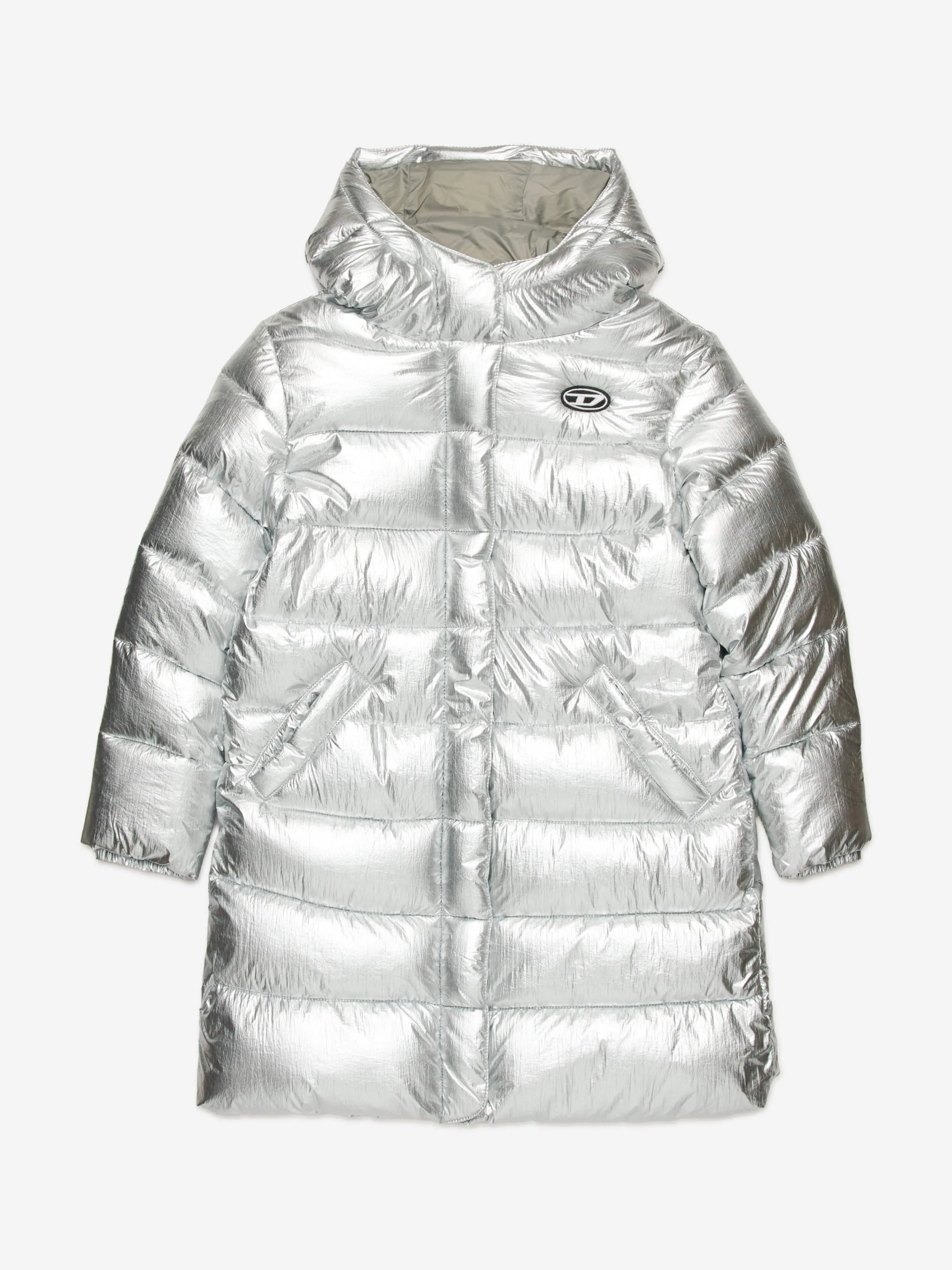 Diesel Girls Puffer Jacket in Silver