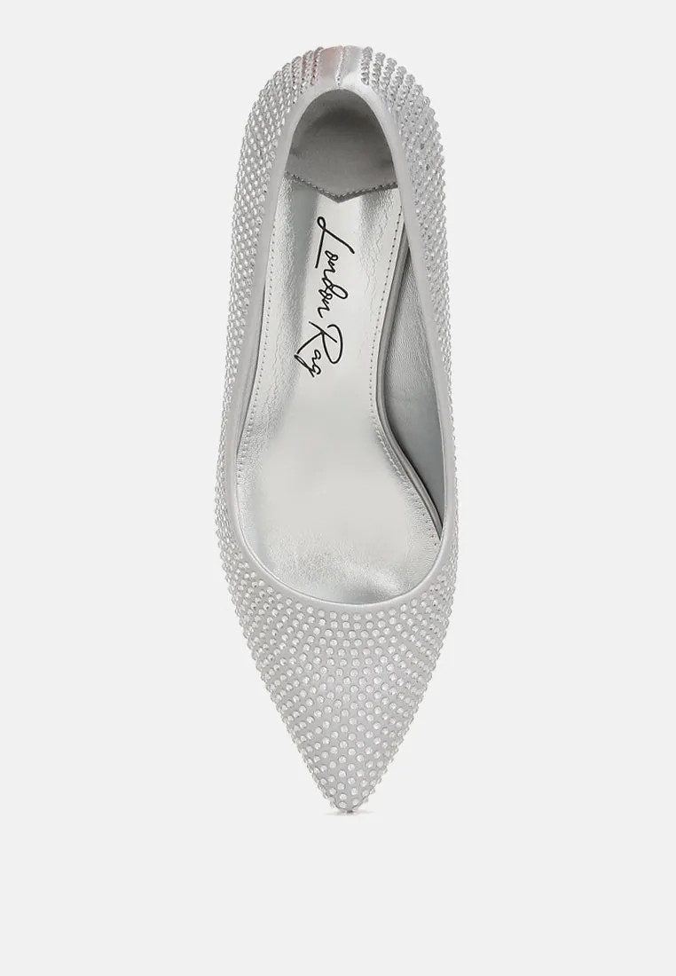 Dinah Rhinestones Embellished Kitten Heel Pumps