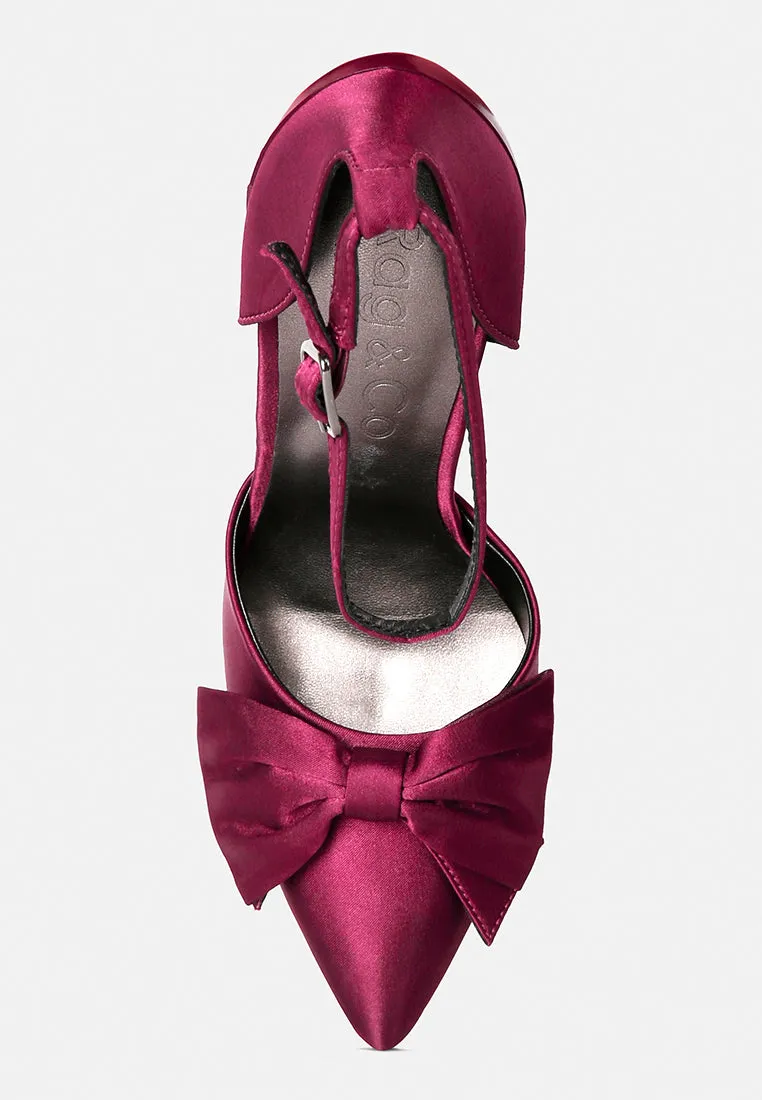 Dingles High Heeled Satin Bow Sandals