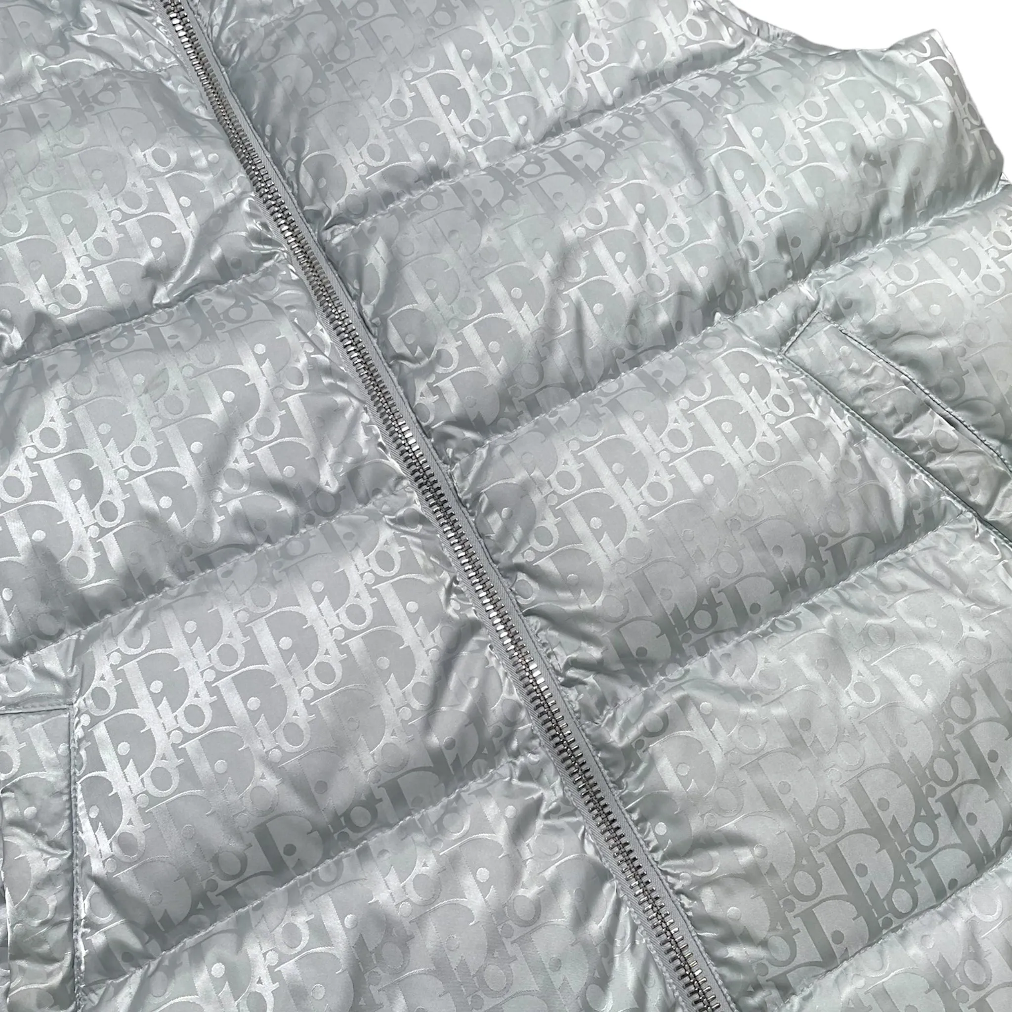 Dior Oblique Down Vest Silver Pre-Owned