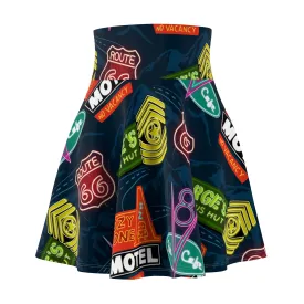 Disney Cars Neon Signs Women's Skater Skirt