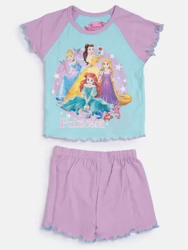 Disney Princess Baby Girl Short Pyjama Set-Mint Blue & Lilac