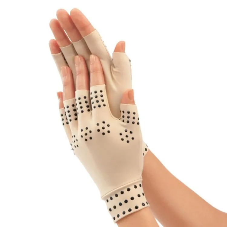 Dispensing Half Finger Non-slip Pressure Gloves Joint Training Sports Gloves, Free Size(Skin Color Black Dots)