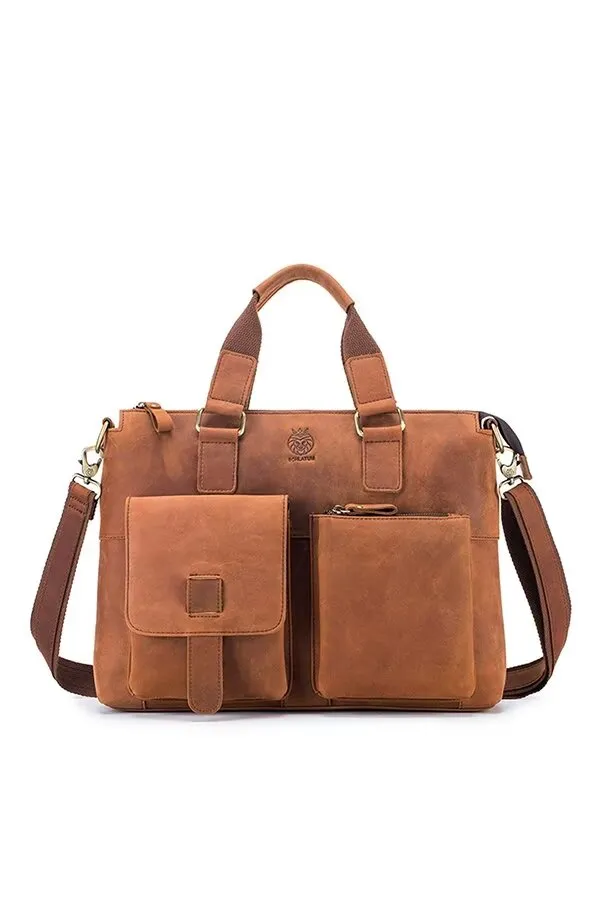 Distinguished Square Leather Holdall