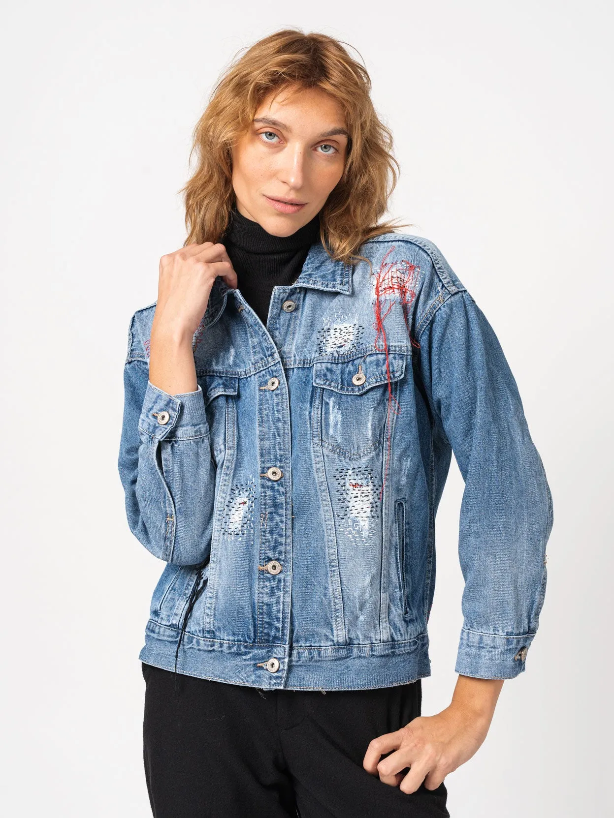 Distressed Denim Jacket