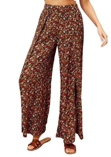 Ditsy Floral Wrap Slit Pants