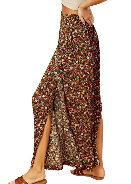 Ditsy Floral Wrap Slit Pants