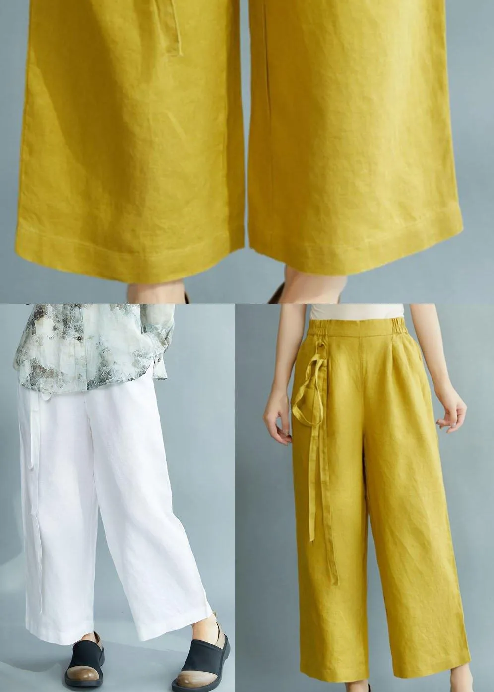 Diy White Loose Wide Leg Fall Asymmetrical Design Pants