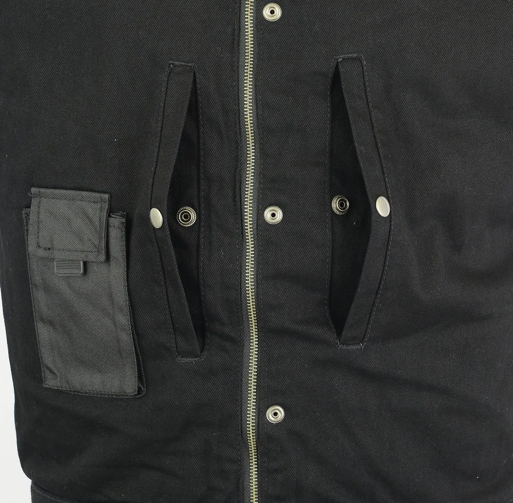 DM982 Men's Black Denim Concealment Vest