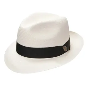 Dobbs Center Dent - Panama Straw Fedora Hat