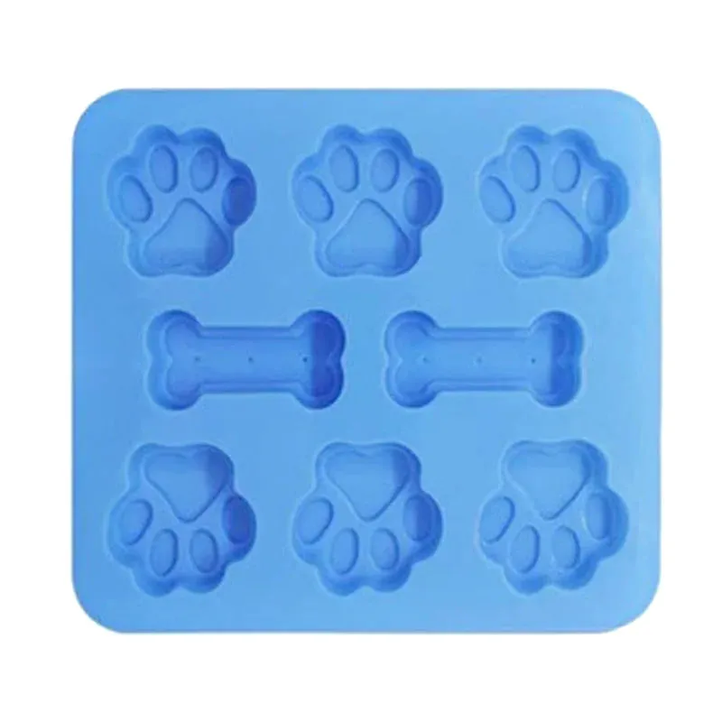 Dog Footprint Silicone Mold Cake Molds Bone Cookie Cutter Fondant 3D DIY Cat Paw Silicone Bakeware Molds Baking Accessories