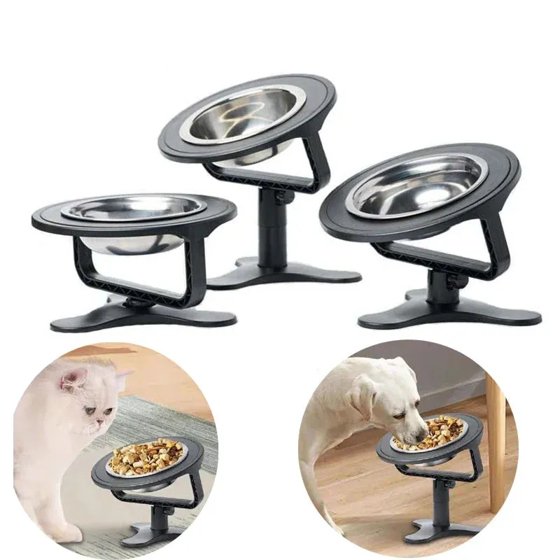 Dogs Bowl Elevated Stand Cat Feeder Bowl Adjustable Height Stainless Steel Pet Food Bowl Stand Feeders Table Puppy Accessories