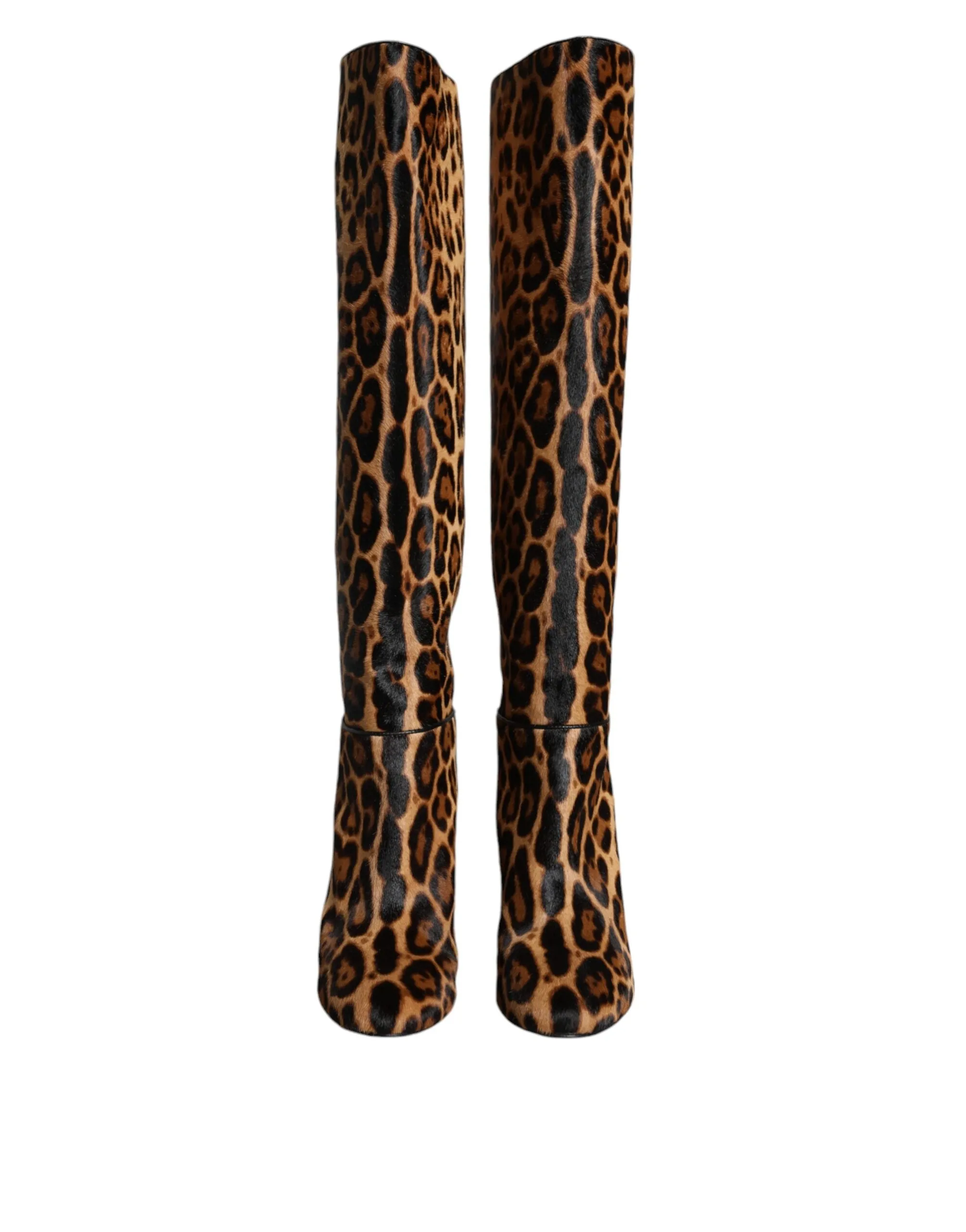 Dolce & Gabbana Beige Leopard Knee High Boots