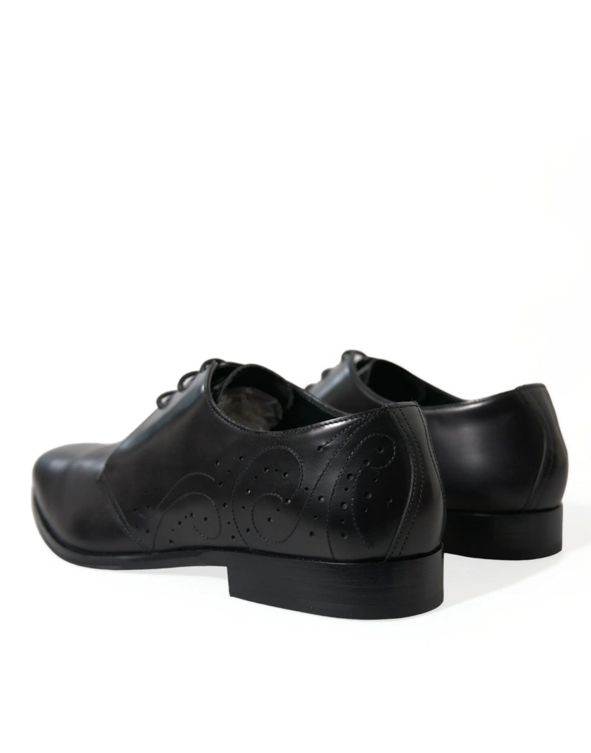 Dolce & Gabbana Black Leather Lace Up Formal Derby Dress Shoes